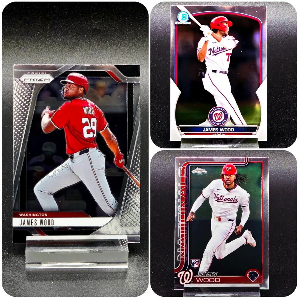 James Wood Bowman Topps Chrome Prizm RC Washington Nationals Top Prospect